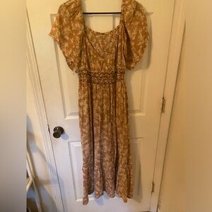 Free People Ellie Print Smocked Maxi Dress